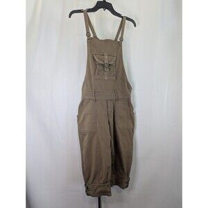 Guess Capri Overalls Y2K Brown Olive Khaki Size Medium Steampunk RARE (L04)